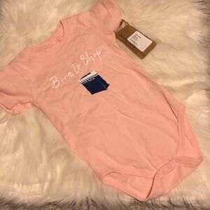 Born to Shop Pink Baby Onesie